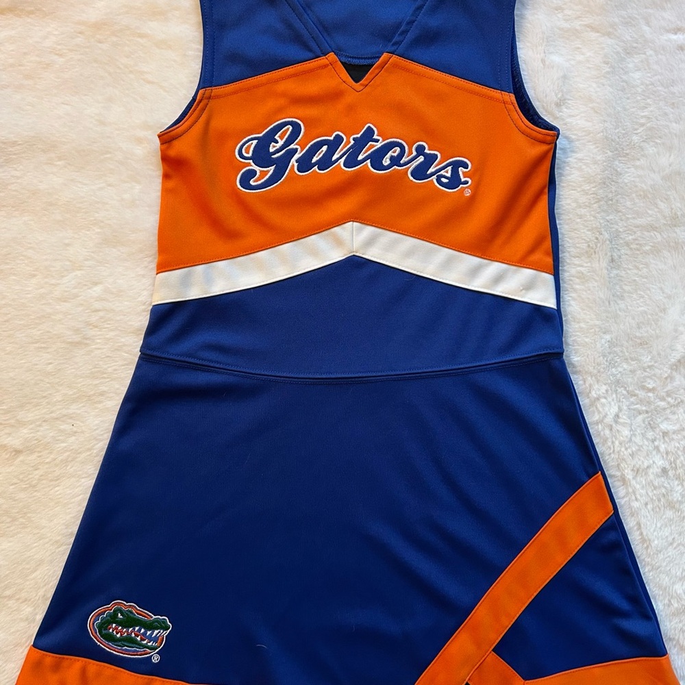 Blue and Orange Sleeveless V-Neck Athletic Dress